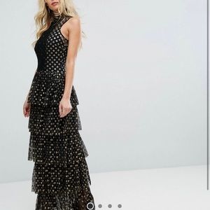 Bodyfrock Tiered Polka Dot Maxi Dress